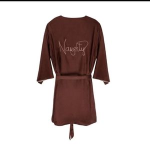 NEW🤎HUDA Naughty/Nice Reversible Silk Robe